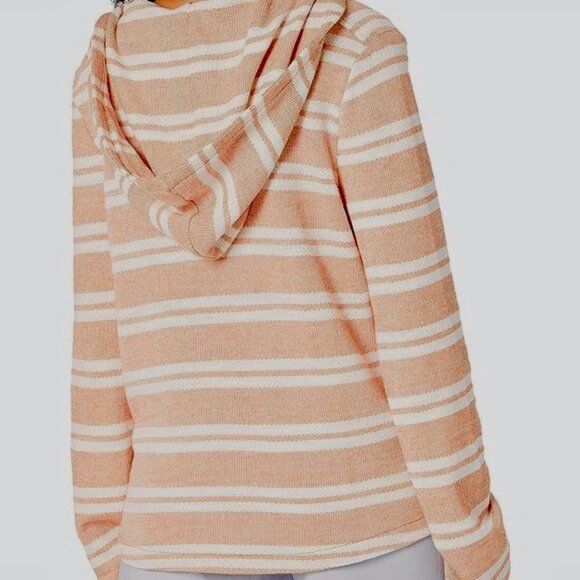 Roxy Y2K Laid Back Surf Style Striped Hooded Casual Comfy Sweatshirt [size M] - Picture 7 of 10